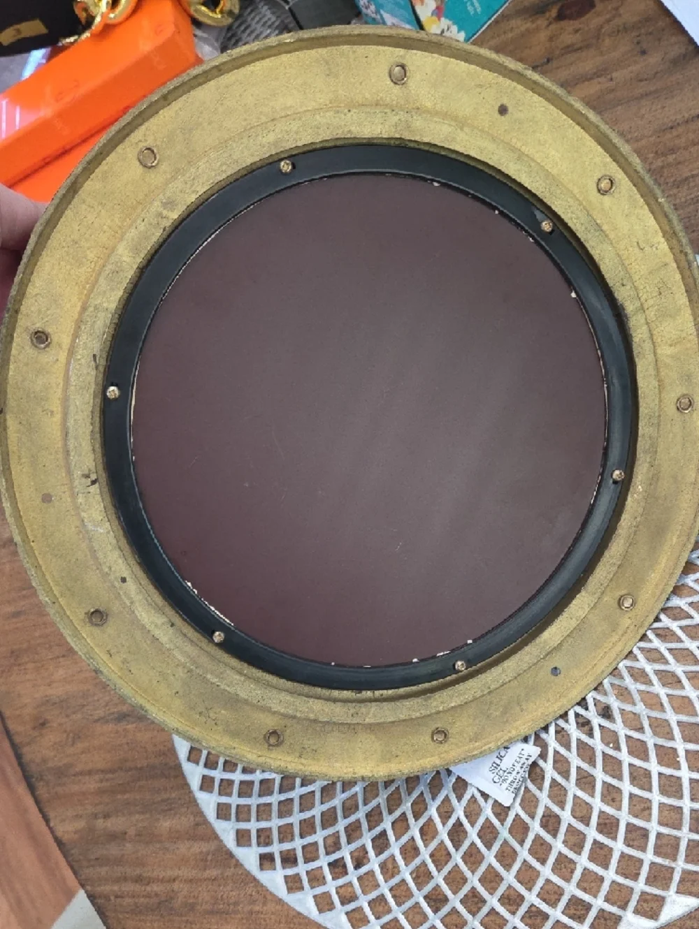 Decorative Brass Porthole Wall Mirror - Gold Finish